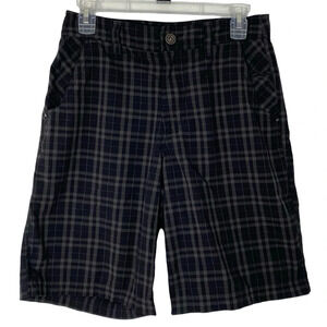 Lululemon Mens Kahuna Shorts Size 30 Black Taupe Grey Plaid Pockets 10” Inseam